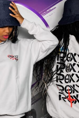 Moletom Feminino Branco Manga Longa Estampado Estilo Urbano