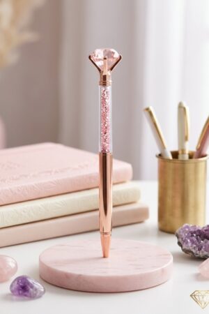 Caneta de Luxo com Cristal Diamante Bege- Edição Especial