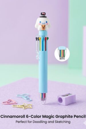 Caneta Divertida 8 Cores em 1 com Design Fofo